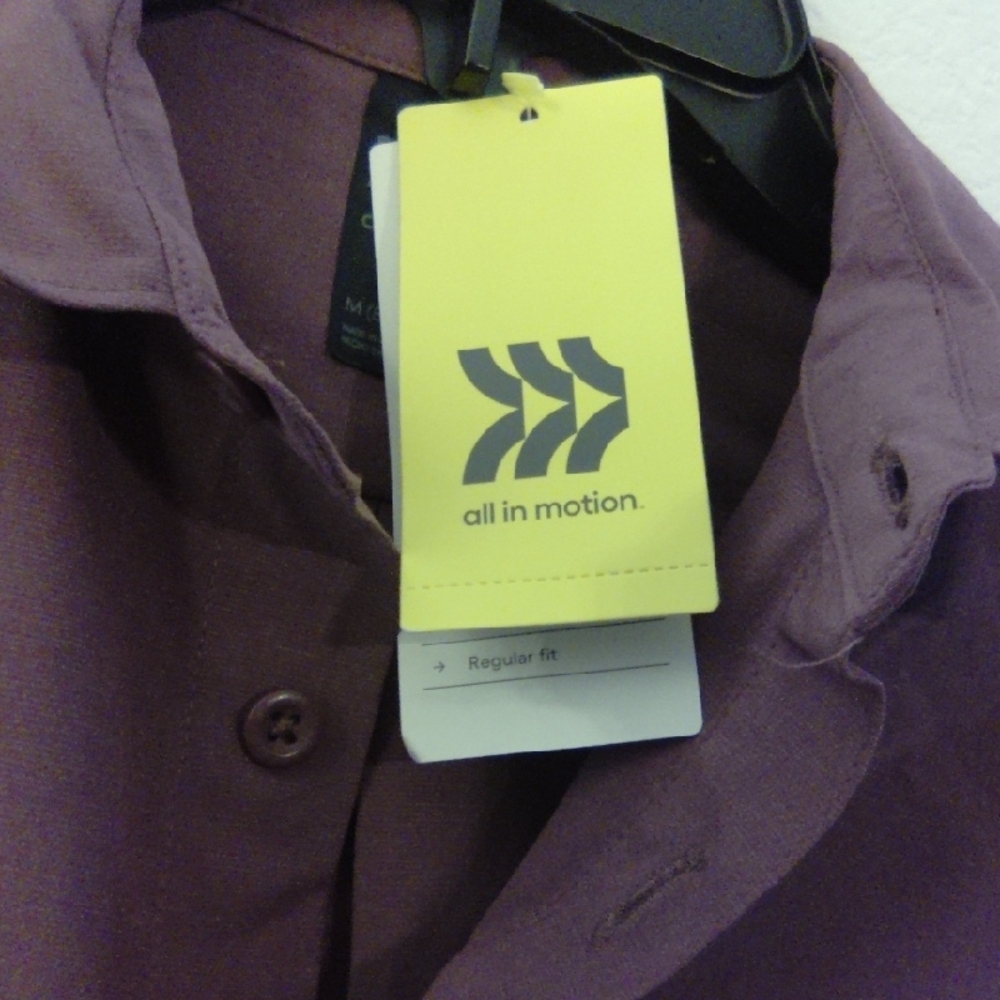 All in Motion Plum Button Down Shirt - Picture 5 of 5